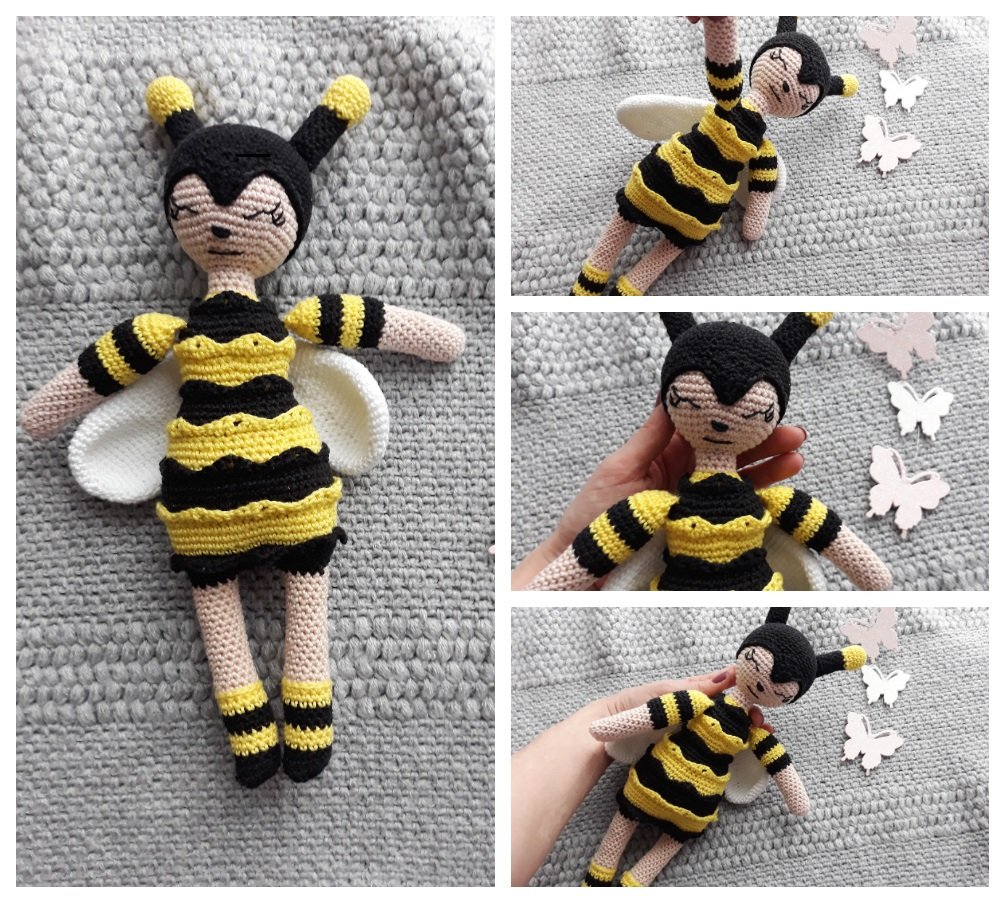 Blog-Inhaltsbild für 'Biene Susie, kostenlose Häkelanleitung'